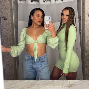 Sage Green Crop Blouse